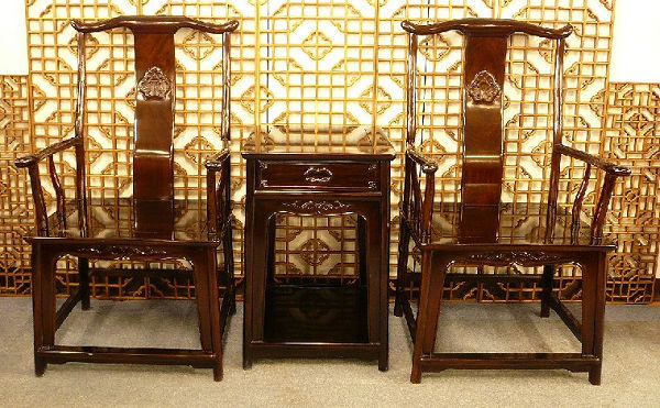 紫檀木官帽椅三件椅組01