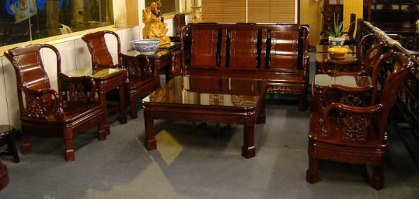 花梨木戰國型客廳椅組十件式08
