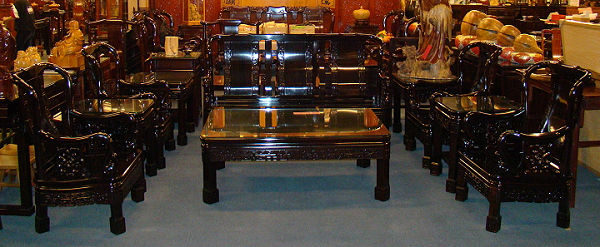 黑檀木戰國型客廳椅組十件式09