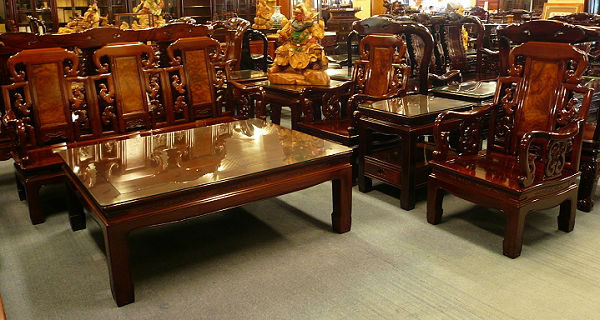 酸枝木如意客廳椅組十件式10